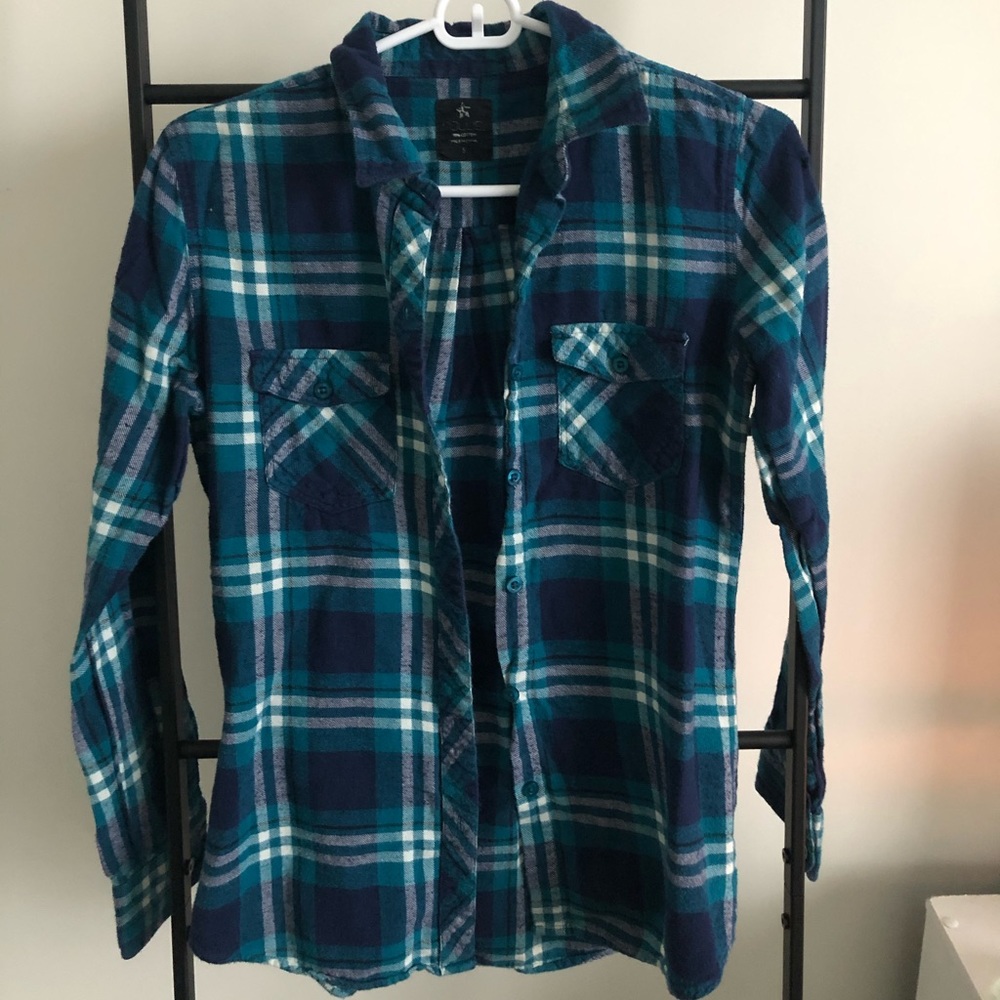Blue Plaid Flannel, Nollie, S